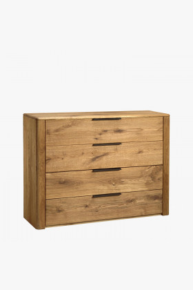 Massivholz Kommode Eiche 4 Schubladen Soft-Close 120 cm